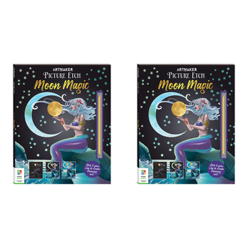 2x Art Maker Picture Etch Moon Magic Colouring Activity Book 