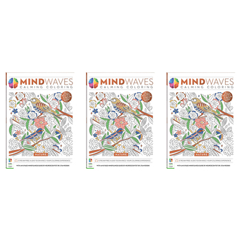 3x Art Maker Mindwaves Calming Coloring Nature Adult Activity Book 