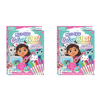 2x Inkredibles Colour Burst Gabby's Dollhouse Colouring Activity Kit 8y+