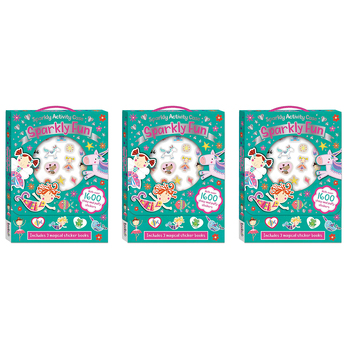 3x Bookoli Sparkly Activity Case: Sparkly Fun Sticker Craft Book 