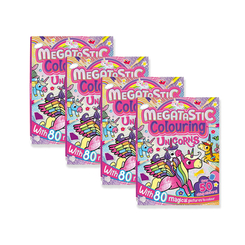 4x Bookoli Megatastic Colouring: Unicorns Colouring Book 