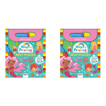 2PK Bookoli Mess Free Magic Painting Mermaids Activity Book Kids 4-6y