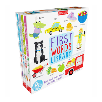 4pc Miles Kelly First Words Library Kids Reading Book
