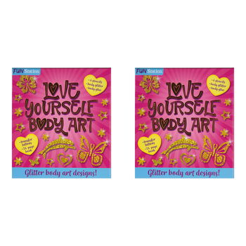 2PK Fun Stations Love Yourself Glitter Body Art 24-Page Book 5y+