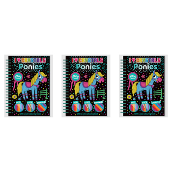 3PK I Love Crystals Ponies Kids Art/Craft Activity Book