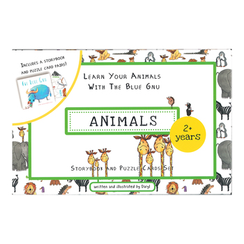 Crane Press Match & Learn ABC Animals Storybook/Puzzle Cards Set Kids 2+