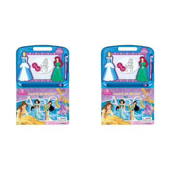 2PK Disney Princess Abc Learning Series Kids Drawing Pad w/ Book 3y+