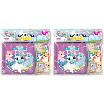 2PK Unicorns Kids/Children Waterproof Bath Time Books Eva Bag 3y+