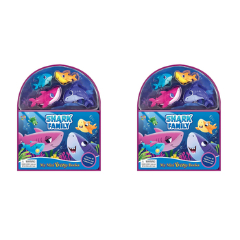 2PK Shark Family Mini Busy Kids/Children Educational Book 3y+
