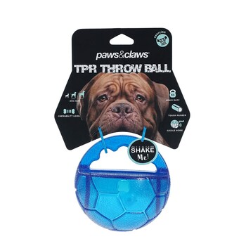 Paws & Claws 10cm TPR Giggle Throw Ball Blue