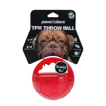 Paws & Claws 10cm TPR Giggle Throw Ball Red