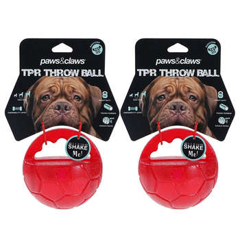2PK Paws & Claws 10cm TPR Giggle Throw Ball ASSTD