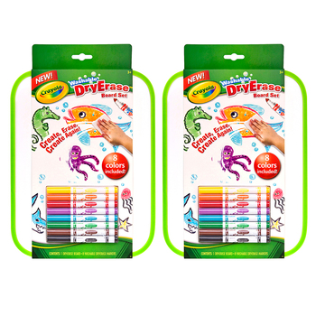 2PK Crayola Kids/Childrens Creative Whiteboard w/8 Washable Markers Set 36m+