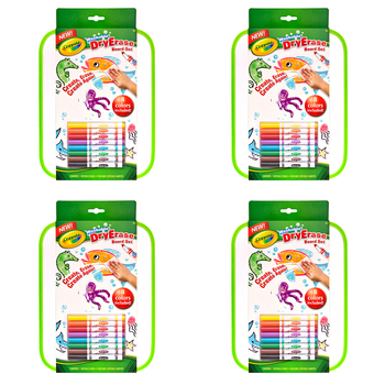 4PK Crayola Kids/Childrens Creative Whiteboard w/8 Washable Markers Set 36m+