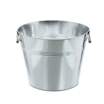 Boxsweden Metal Ice Bucket Wood Handles 45L Galvanised 44X44X35.5cm