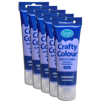 5x Crafty Colour Art/Craft 75ml Acrylic Paint Tube - Lavender
