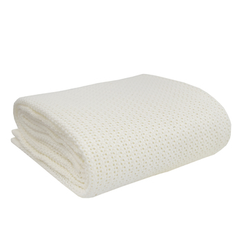 Living Textiles Baby 100cm Cotton Bassinet Cellular Blanket Natural White