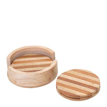4PK J. Elliot Willow Round Coaster 10x10cm Natural & Brown