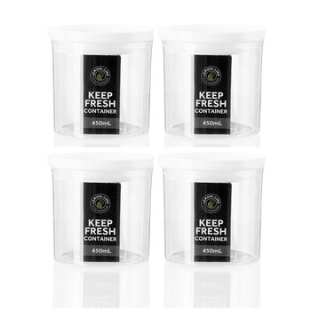 4PK Lemon & Lime Crystal Airtight Canister 450Ml 9.5X9.5X9.5cm