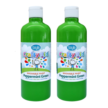 2x Boyle Crafty Kids 500ml Washable Paint - Peppermint Green