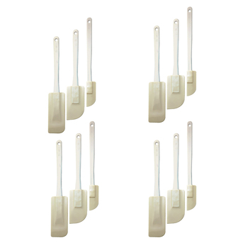 4x 3pc Cuisena Rubber Spatula Cooking/Baking Set - White