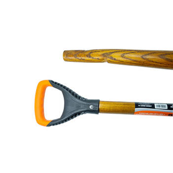 AgBoss Replacement Wooden Handle With Plastic D Single Bend 85cm