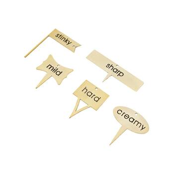 5pc J. Elliot Zola Cheese Markers Set 5x7cm Gold