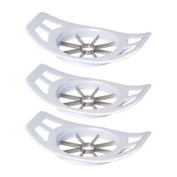 3x Cuisena Apple Fruit Corer & Slicer Kitchen Hand Cutter - White