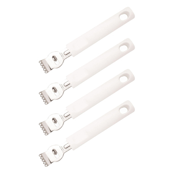 4x Cuisena Stainless Steel Lemon/Orange Zester - White
