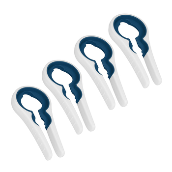 4x Cuisena 19cm 2-in-1 Universal Jar Opener Lid - White