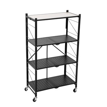 Boxsweden Move 4 Tier Foldaway Trolley 68X35X119CM Black