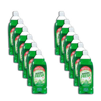 12PK Morning Fresh Dishwashing Liquid 675ml Original Fresh - Green