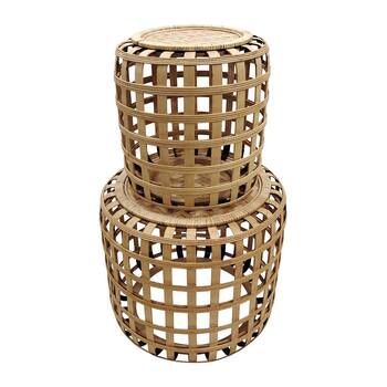 J. Elliot Cayman Set of 2 Tables 55.3x55.3x49cm & 39x39x41cm Natural