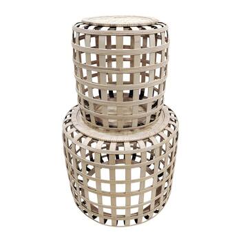 J. Elliot Cayman Set of 2 Tables 55.3x55.3x49cm & 39x39x41cm Whitewash