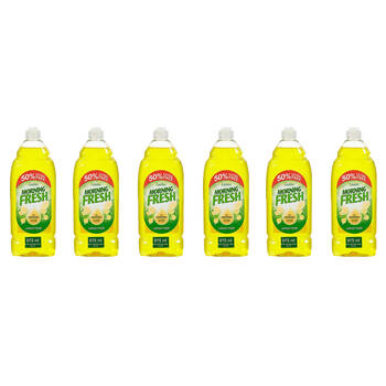 6PK Morning Fresh Dishwashing Liquid 675ml Lemon Fresh - Yellow