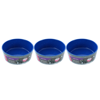 3PK Paws & Claws 14.5cm/500ml Tuff Stuff Pet Bowl Medium - Blue