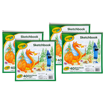 4PK Crayola 40 Page Kids/Childrens Creative Blank Page Sketchbook 36m+