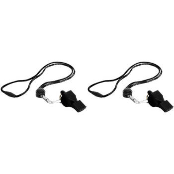 2PK Fox 40 Summit Classic Whistle w/ Breakaway Lanyard Black