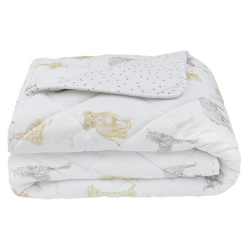 Living Textiles Jersey Quilted Cot Comforter Savanna Babies/Pitter Patter 