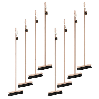 8PK Boxsweden Beech Indoor Broom w/ 1.2m Handle - Natural