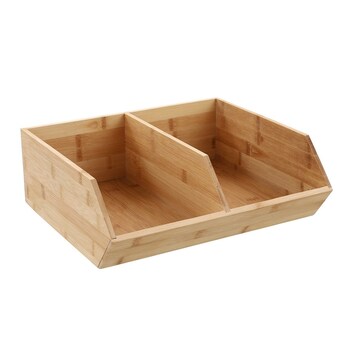 Boxsweden 2-Section 34.5cm Bamboo Storage Cube