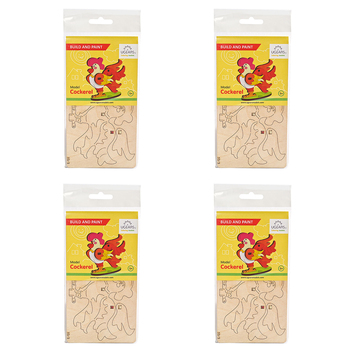 4x 8pc Ugears 3D Colouring/Painting Cockerel DIY Wooden Puzzle Kit/Model 5+