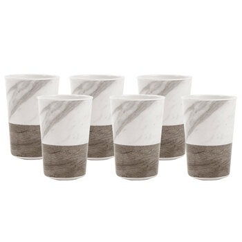 6PK Lemon & Lime Melamine Matte 300ml Tumbler - Endwood Marble