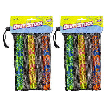2x 3pc Cooee Neoprene Swimming Pool Dive Stixx Toy 16cm 