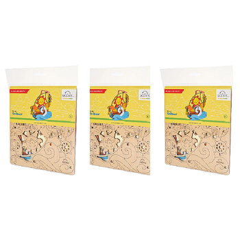 3x 17pc Ugears 3D Colouring/Painting Sailboat DIY Wooden Puzzle Kit/Model 5+