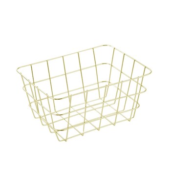 Boxsweden Small 24x18cm Wire Storage Basket - Gold