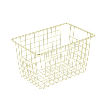 Boxsweden 26x15cm Wire Storage Basket - Gold