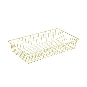 Boxsweden 40x7.5cm Wire Storage Basket - Gold