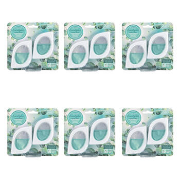 6x 2pc Air Fusion Car Vent Clip Air Freshener 7.5ml - Eucalyptus