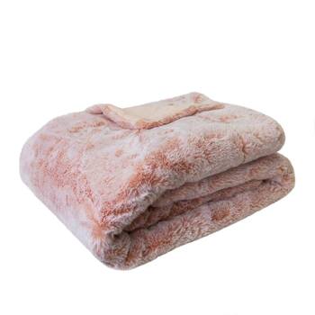 J.Elliot Home Archie Faux Fur 130x160cm Throw Blanket - Soft Pink